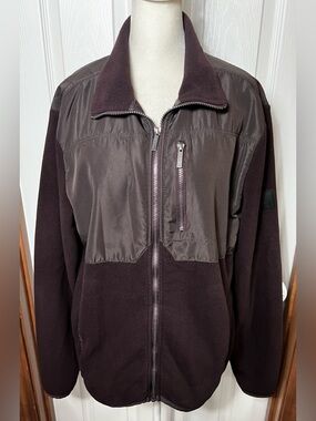 (READ) CK Calvin Klein Fleece Jacket Brown Full Zip Lightweight Women’s L